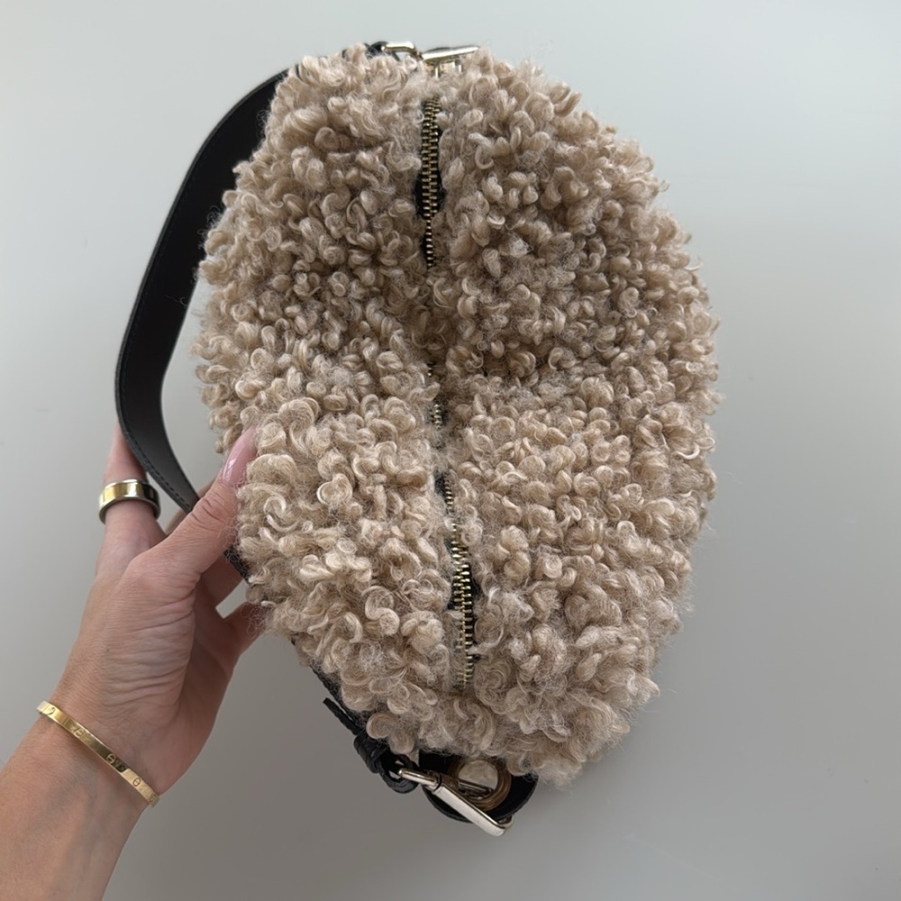 Anthropologie Cream Textured Shoulder Bag - Picture 2 of 4